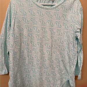 Fresh Produce Light Blue and White Long Sleeve Tee